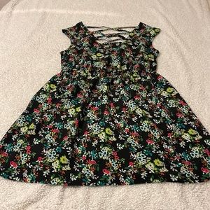 Fire Los Angeles Black Floral Dress, Size L